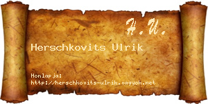 Herschkovits Ulrik névjegykártya